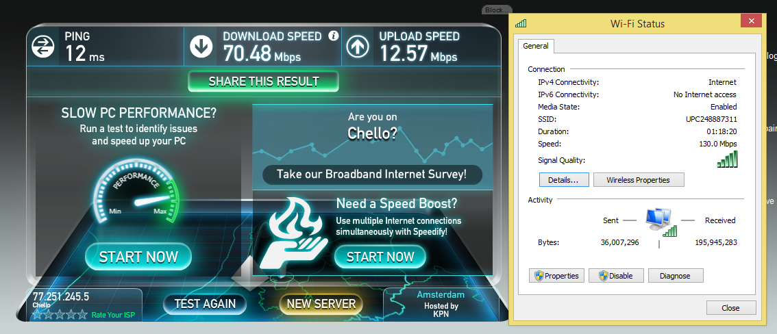 SpeedTest.Net Results